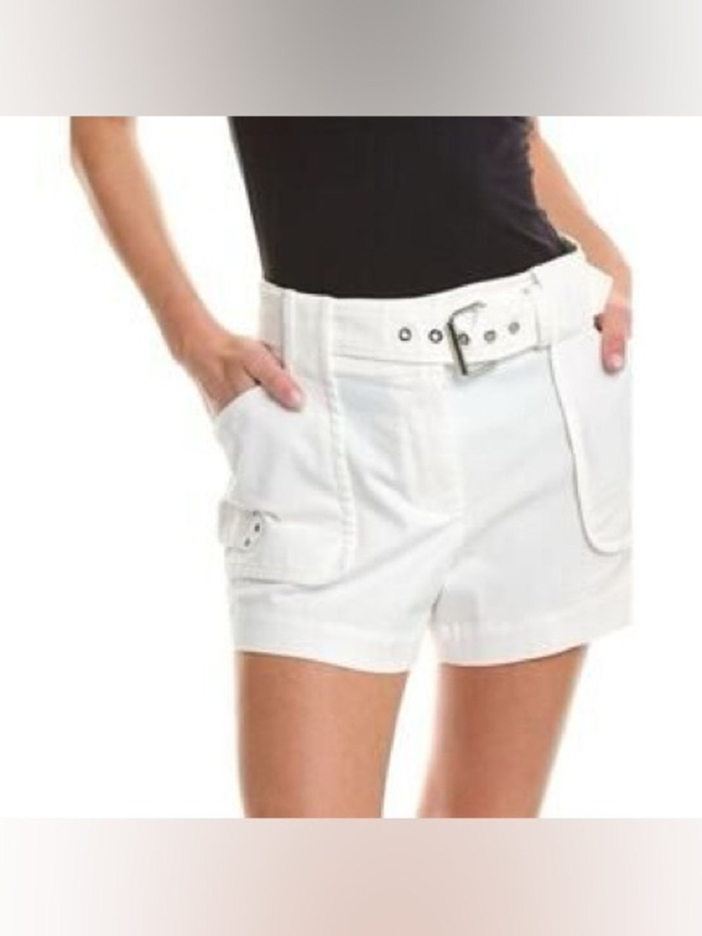 10 Crosby Derek Lam White Cargo Shorts with Belt 1093